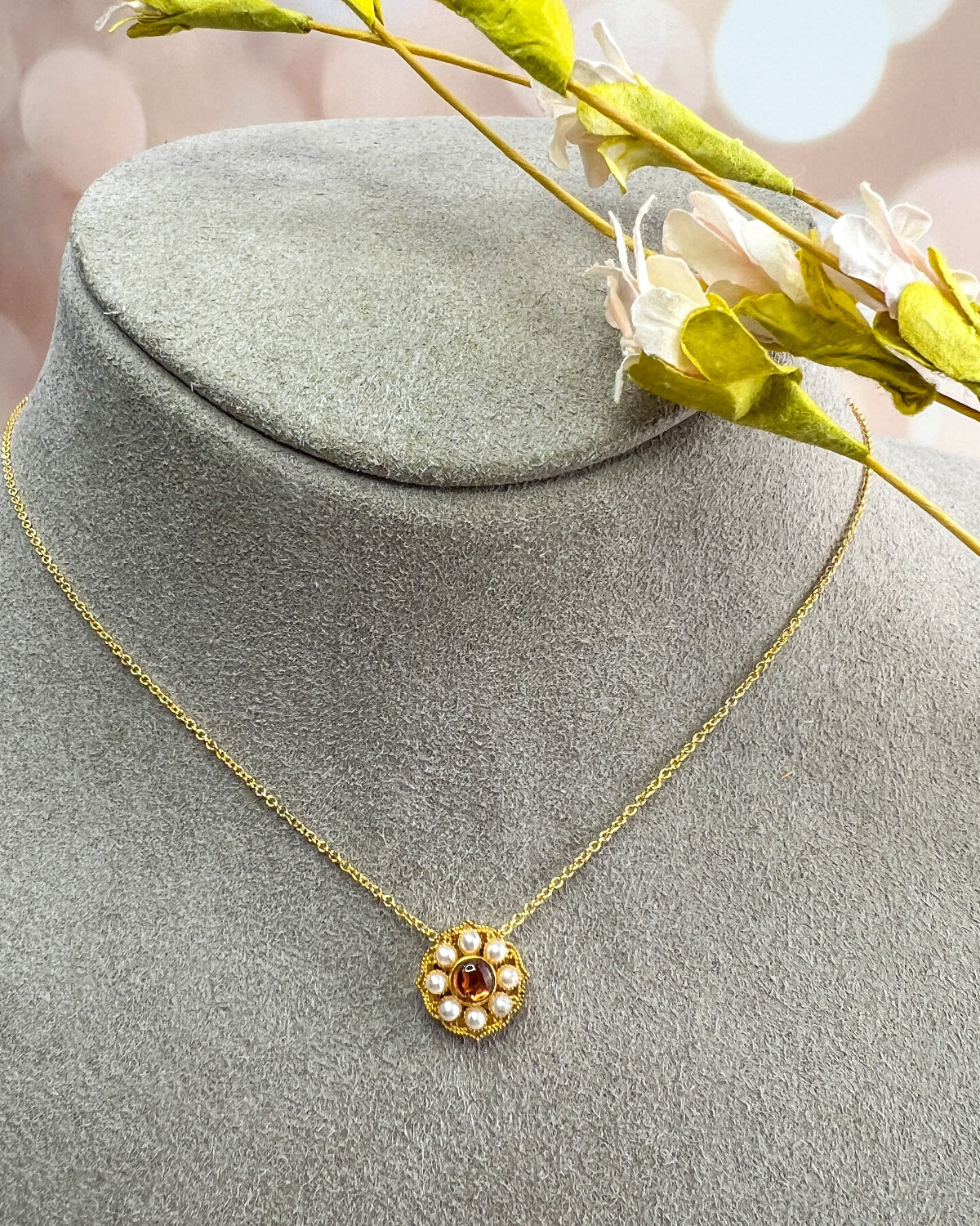 Tourmaline Flower Necklace