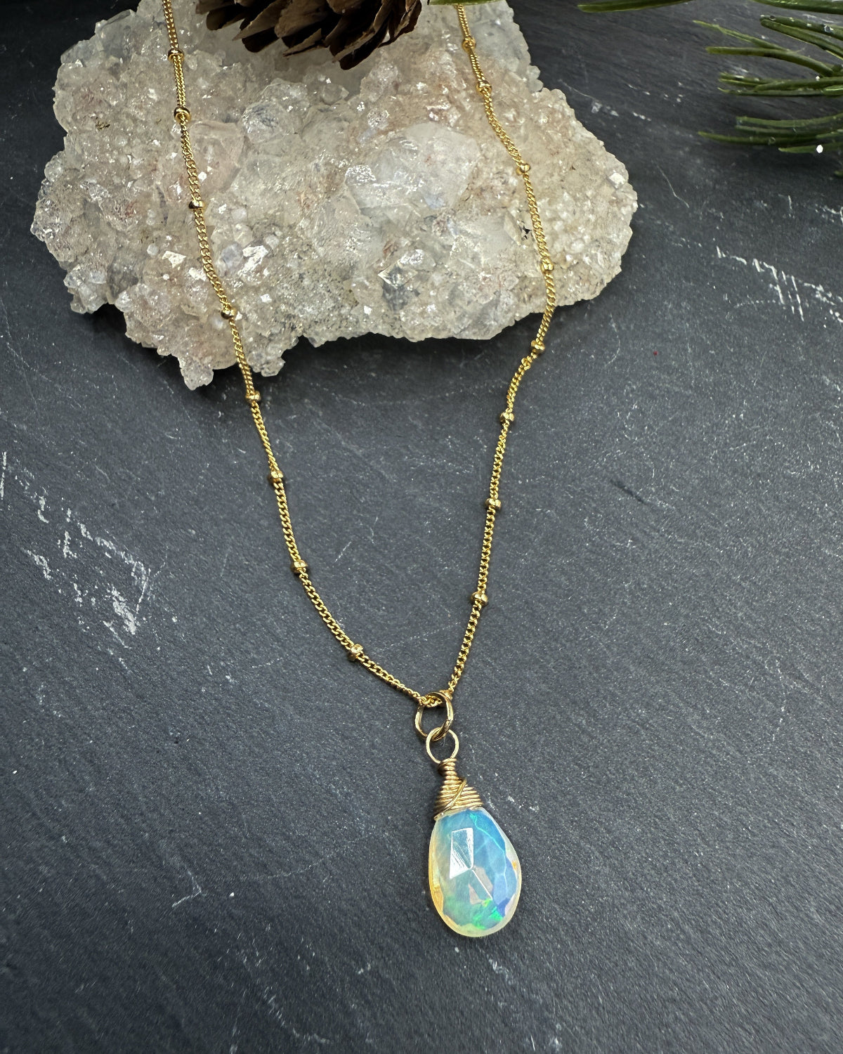 Opal Pendant Necklace