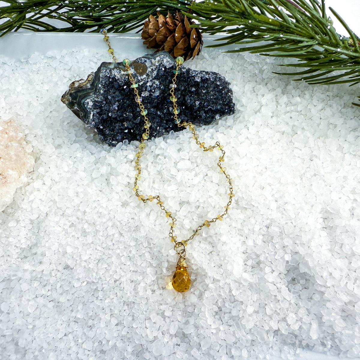 Citrine & Opal Necklace