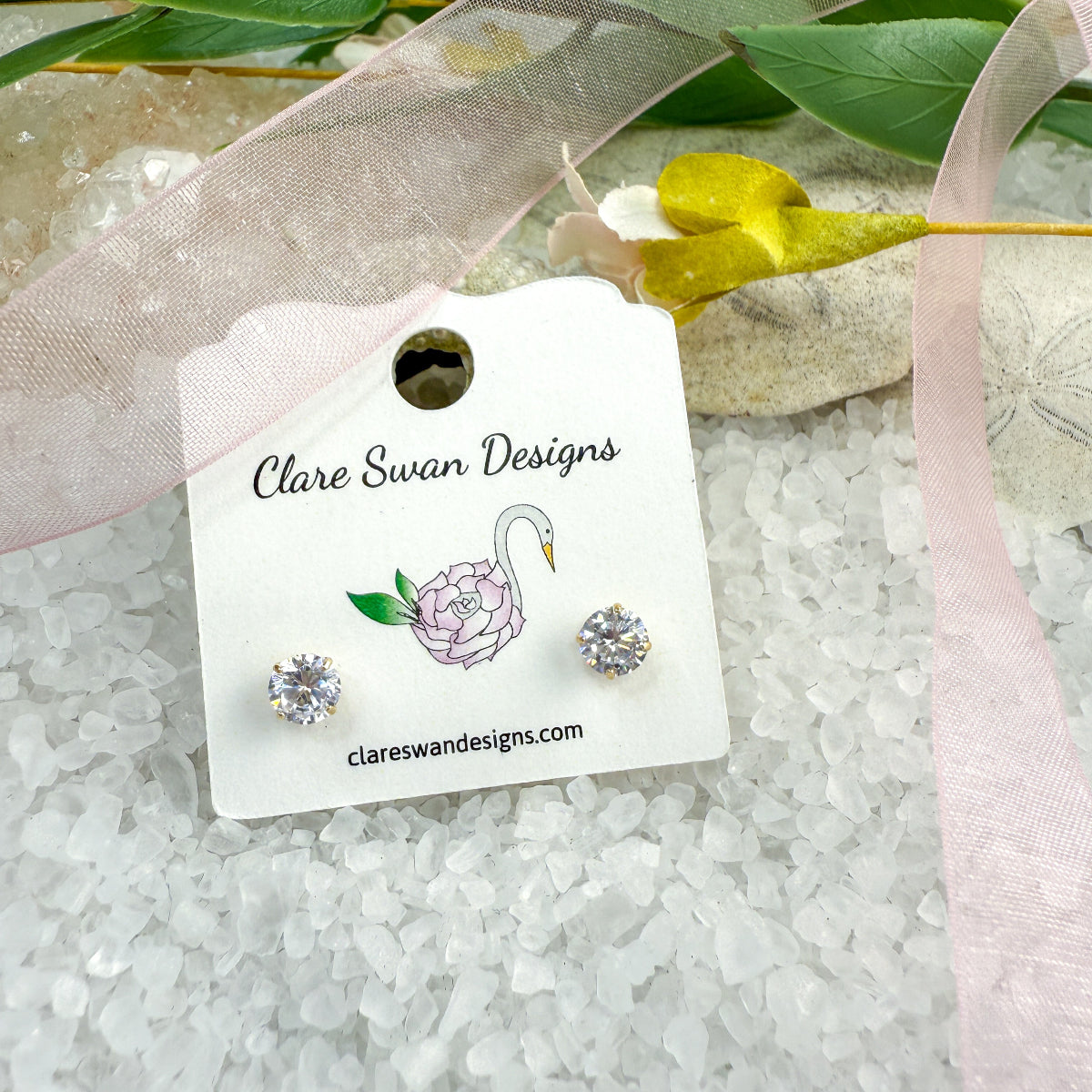 CZ 5mm stud earrings