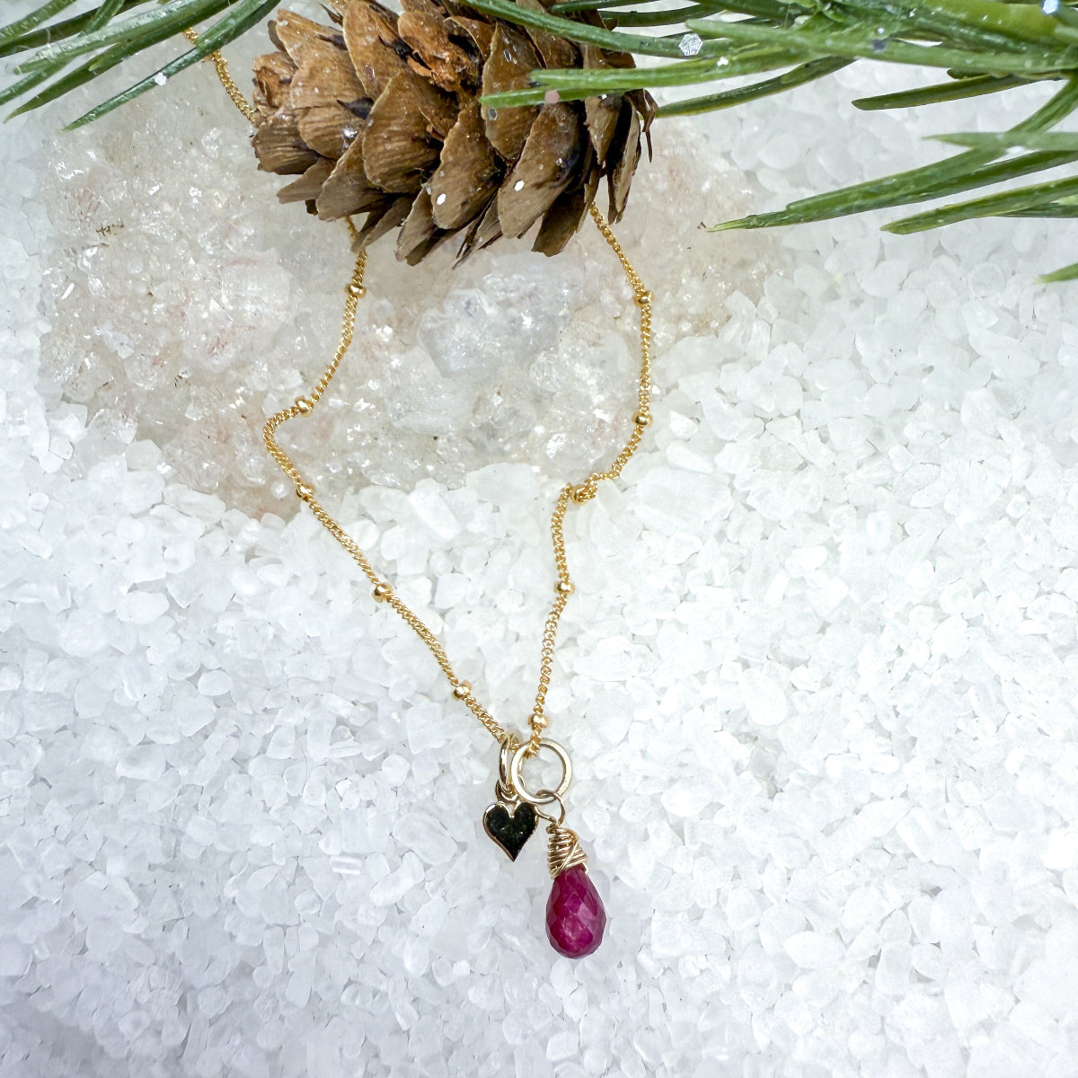 Ruby Necklace and Earring Set