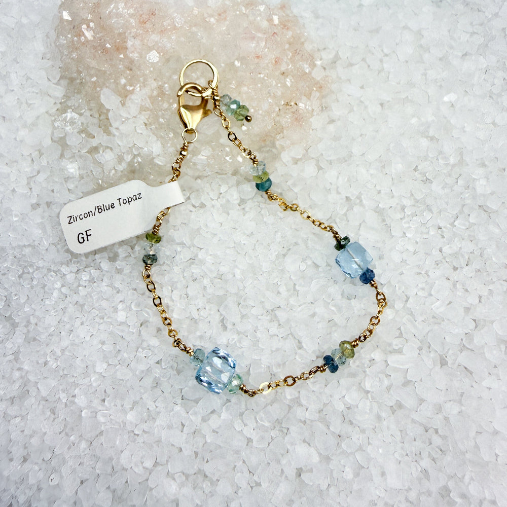 Blue Topaz & Zircon Bracelet