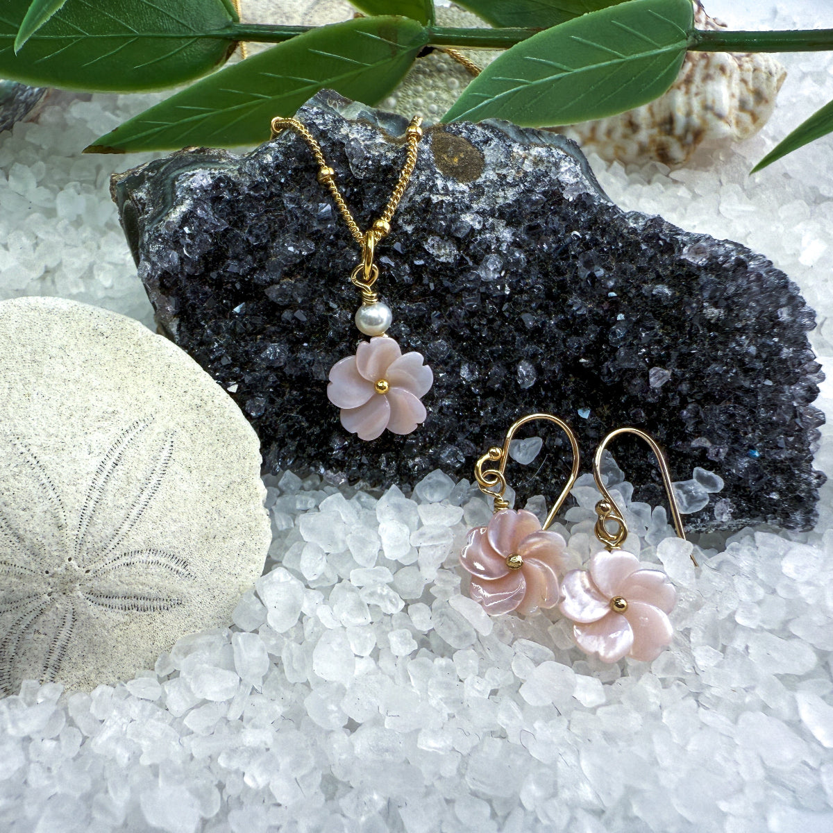 Mother of Pearl Necklace & Earrings