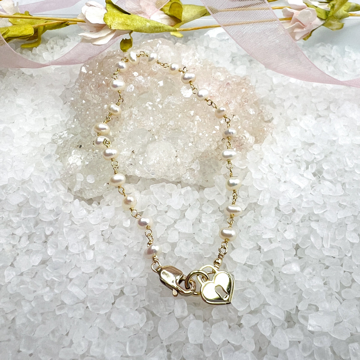 Gemstone Heart Charm Bracelet