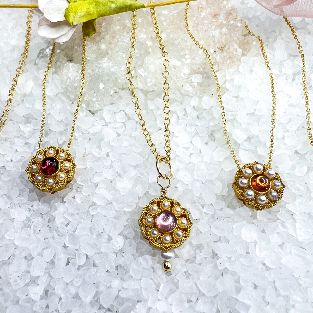Tourmaline Flower necklace