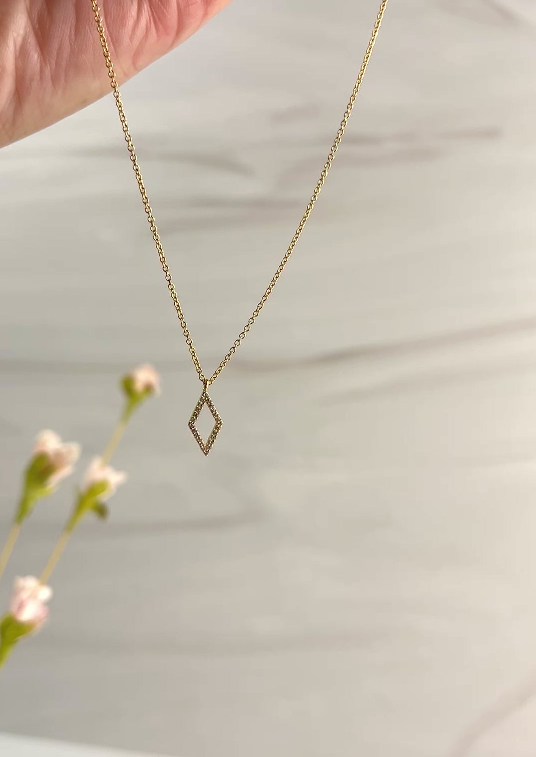 Circle and Diamond Pave Necklaces