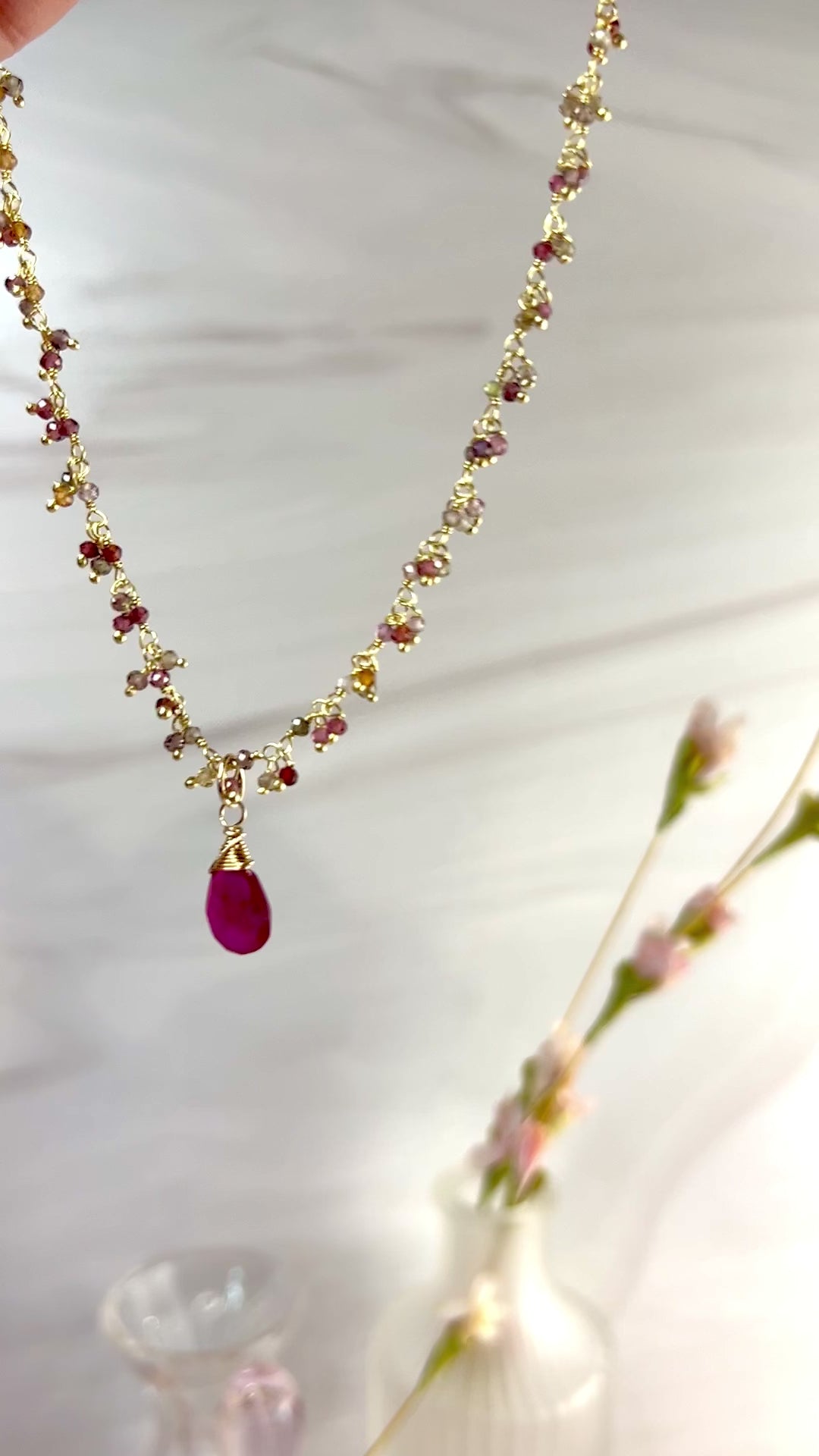 sapphire dangle necklace
