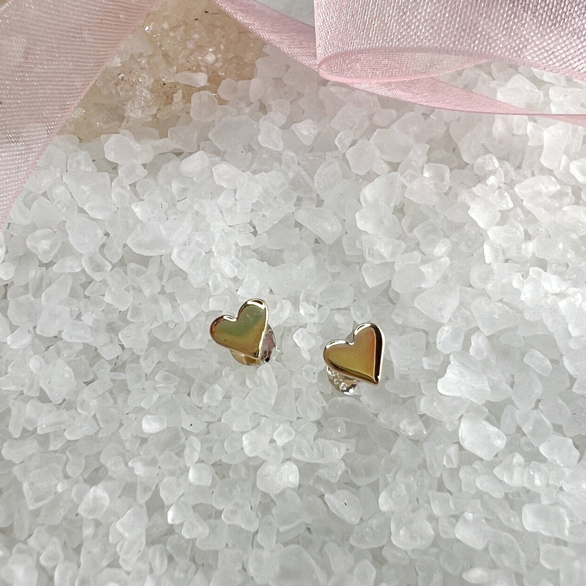 Bronze Heart Post Earrings