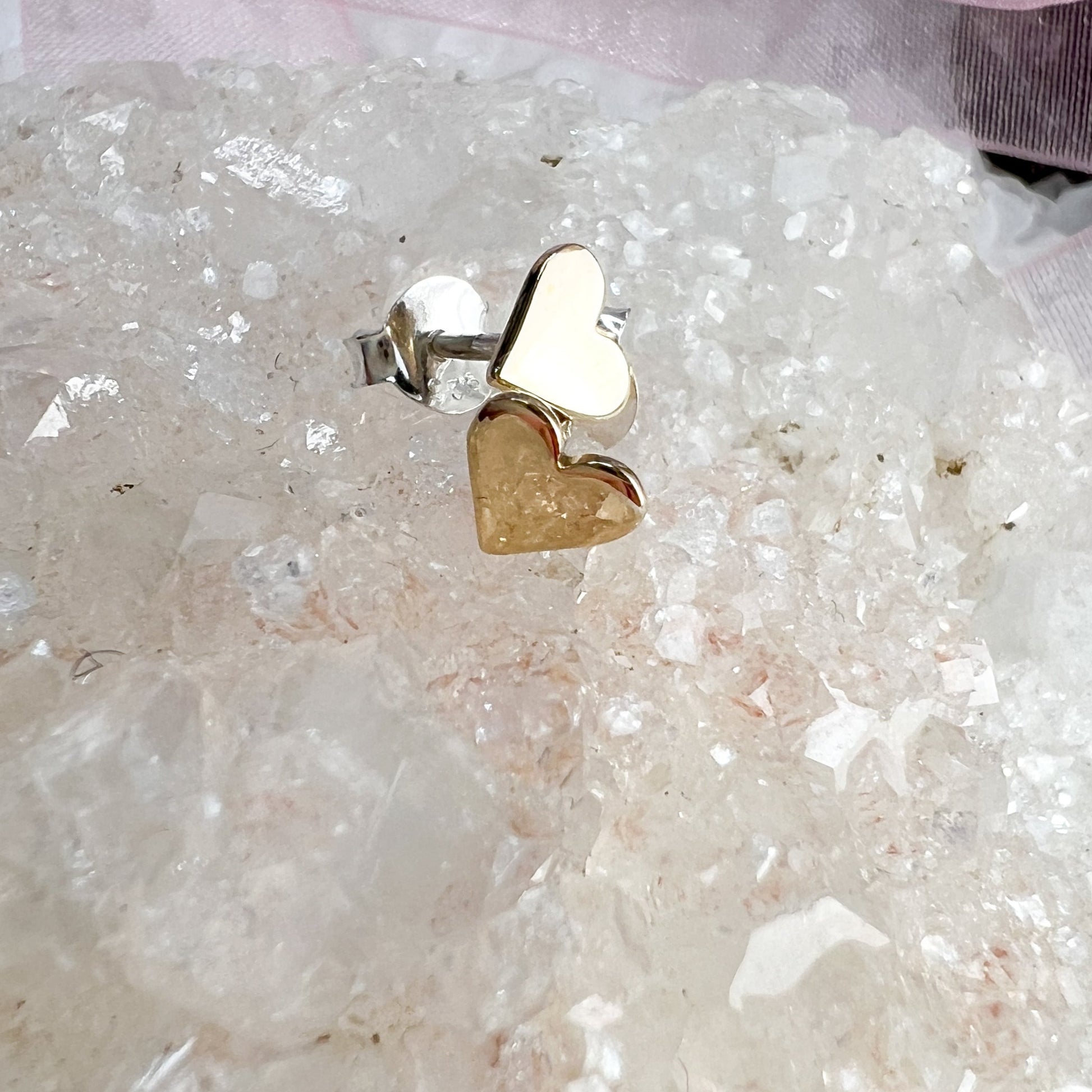 Bronze Heart Post Earrings