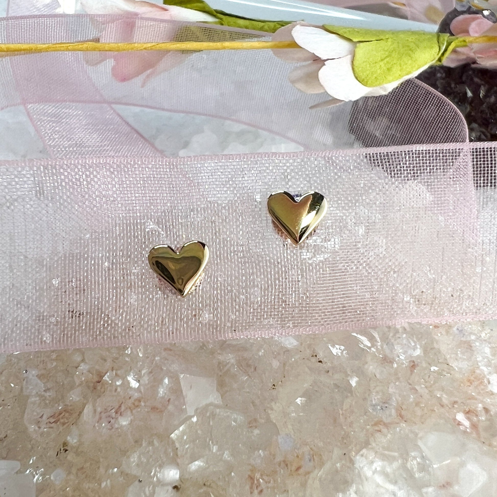 Bronze Heart Post Earrings