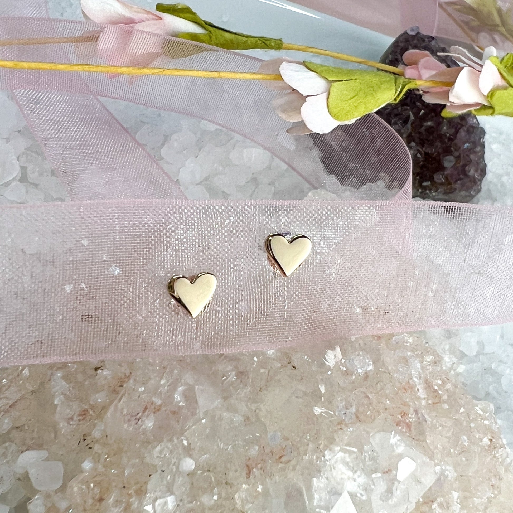 Bronze Heart Post Earrings