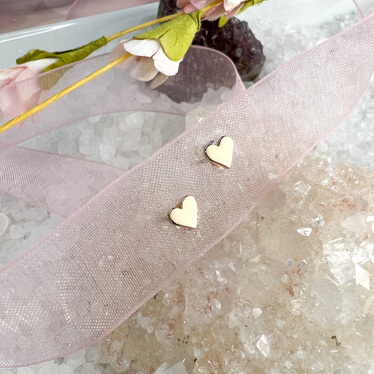 Bronze Heart Post Earrings