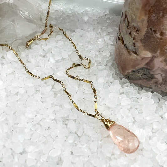 Morganite Briolette Necklace