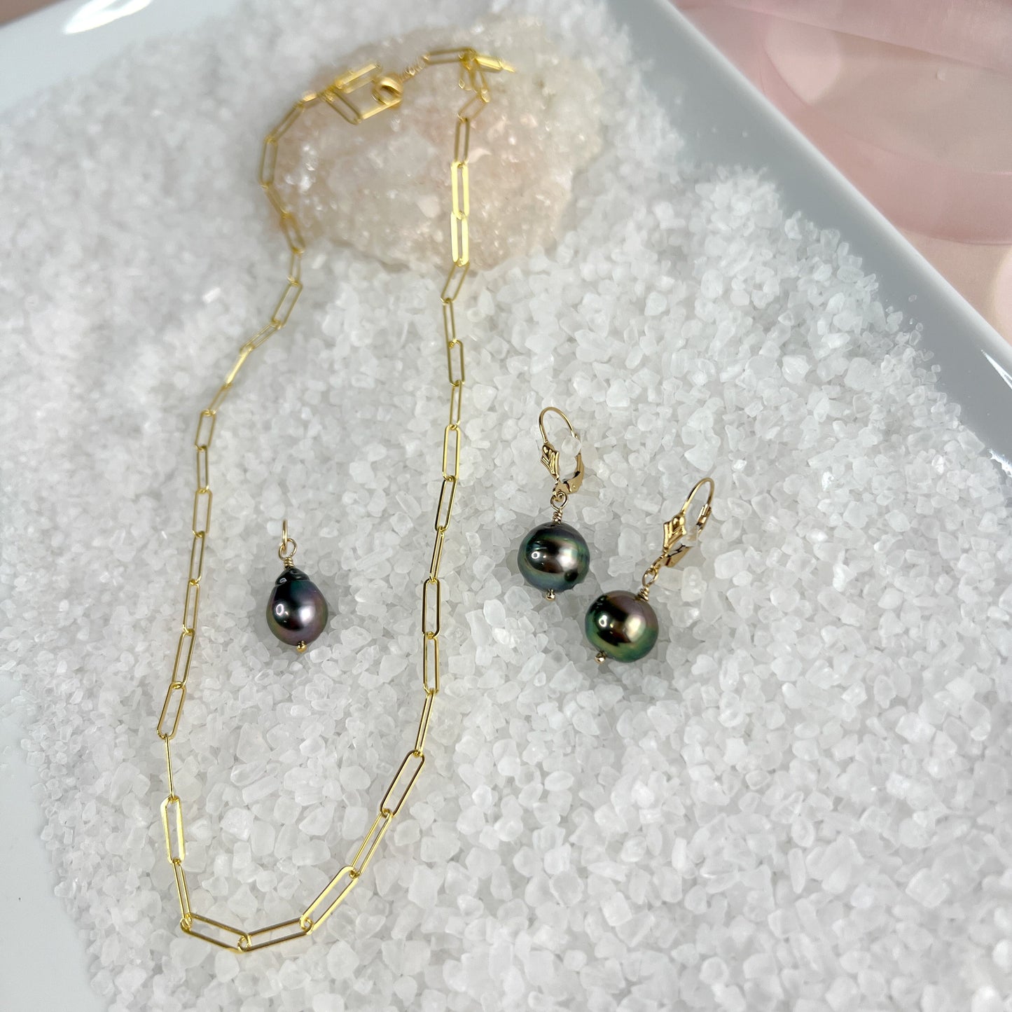 Paperclip Link & Tahitian Pearl Necklace