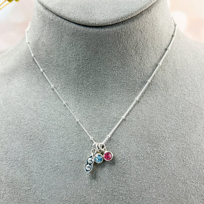 Two Peas in a Pod Necklace for Mom of 2, Mom of Twins