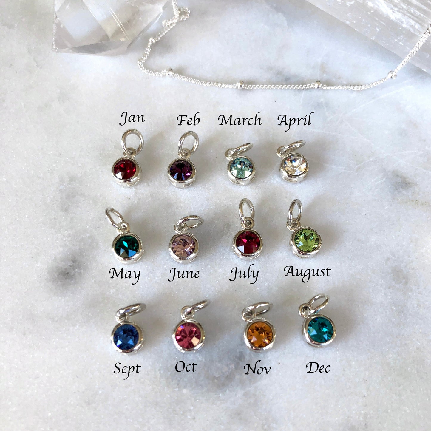 Birthstone charms
