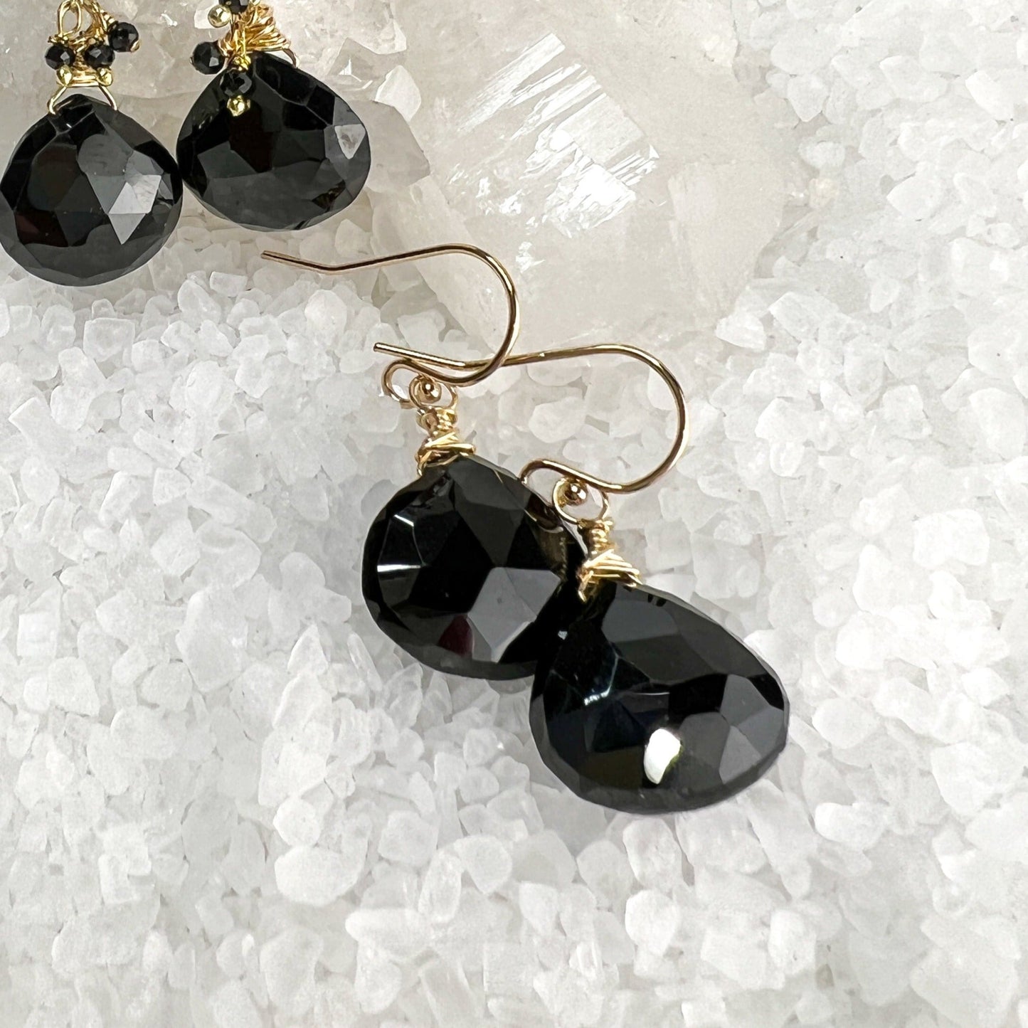 Black Spinel Drop Earrings