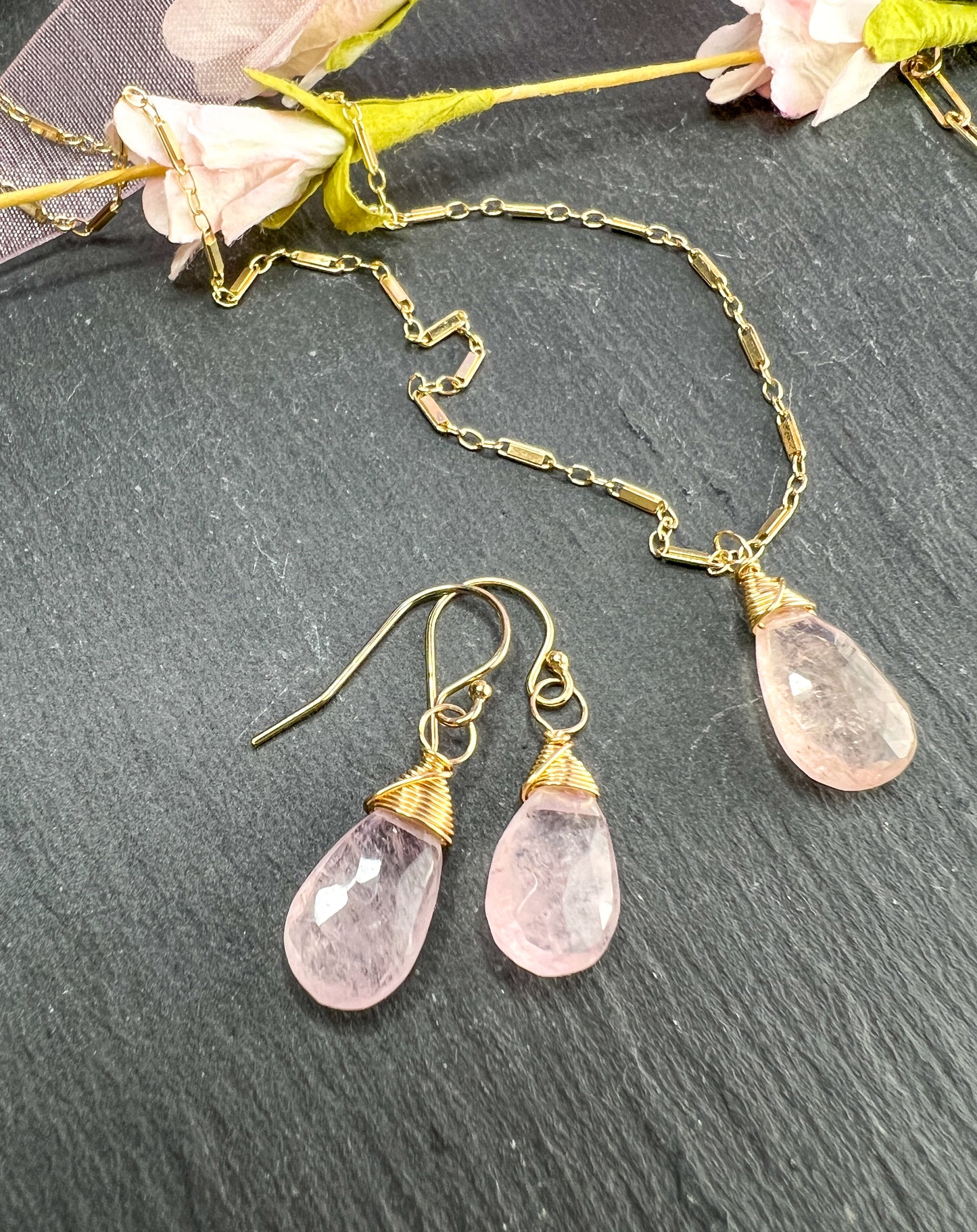 Morganite Drop Earrings
