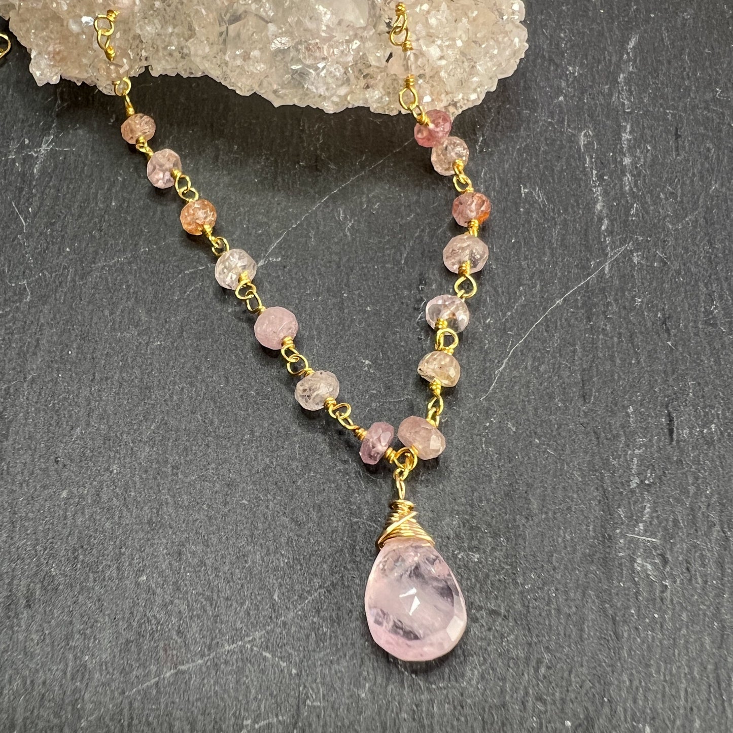 Morganite & Pink Topaz Necklace