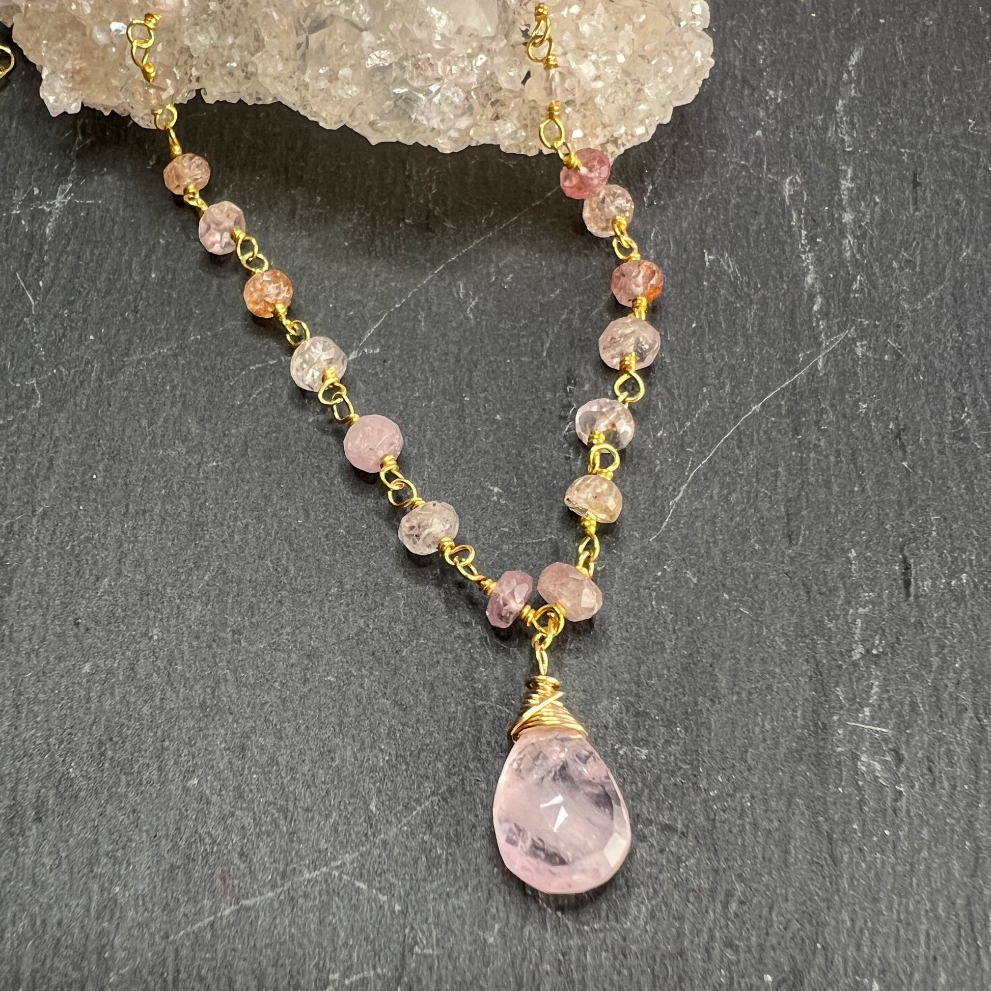 Morganite & Pink Topaz Necklace