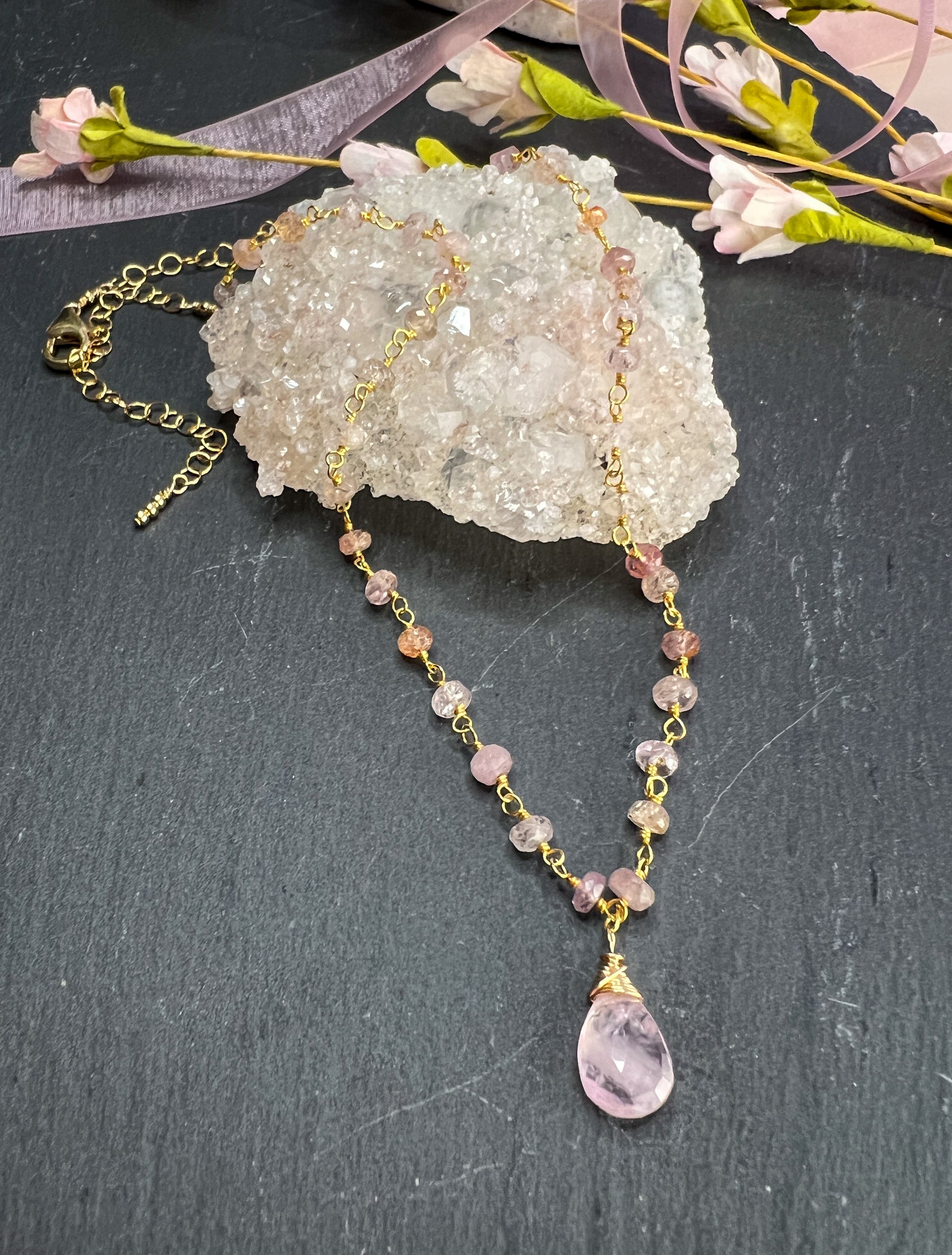 Morganite & Pink Topaz Necklace
