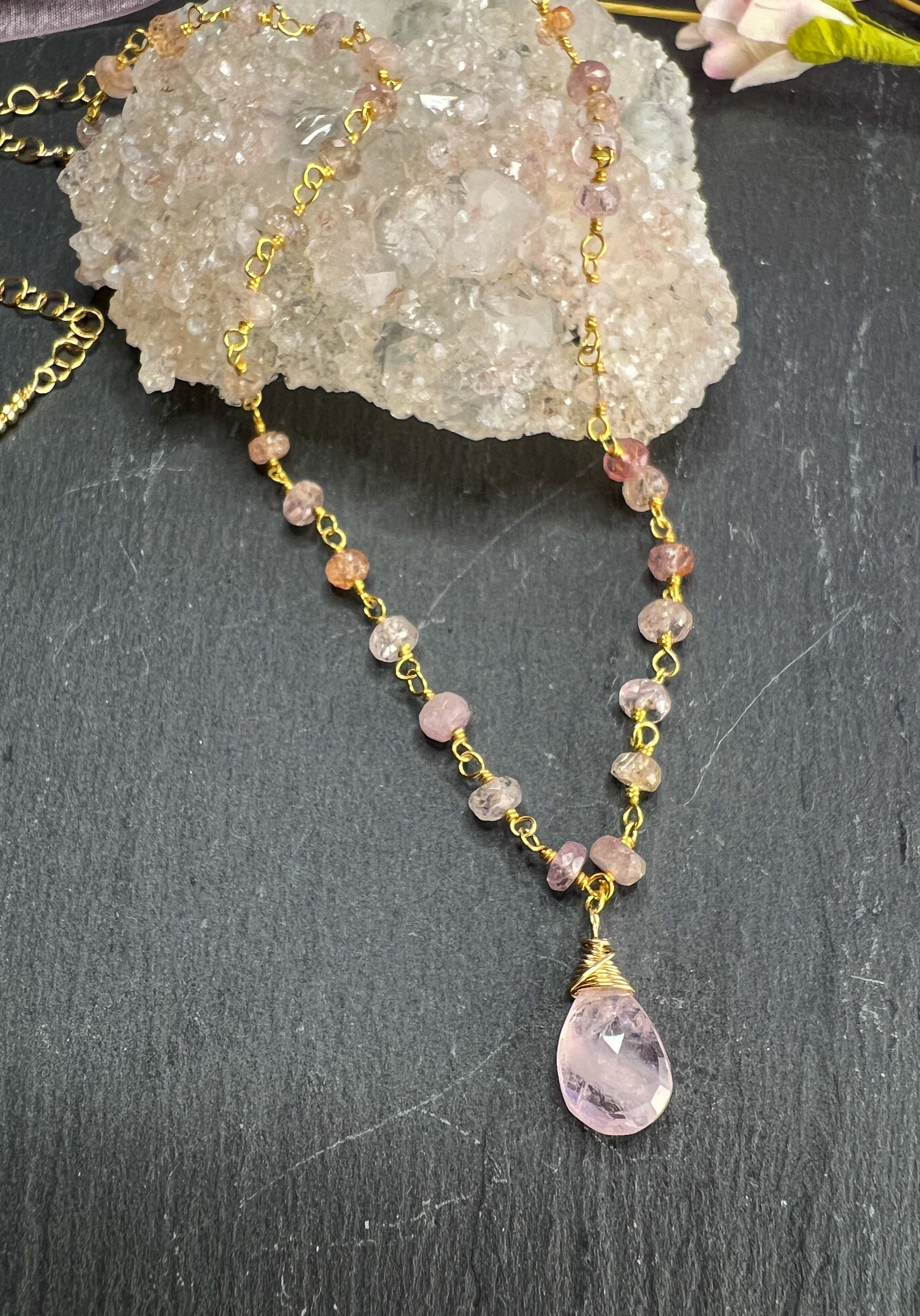 Morganite & Pink Topaz Necklace