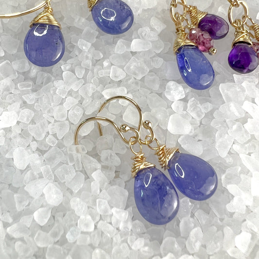 Tanzanite Briolette Drop Earrings