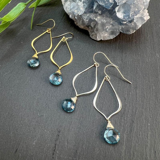 London Blue Topaz Arabesque Drop Earrings