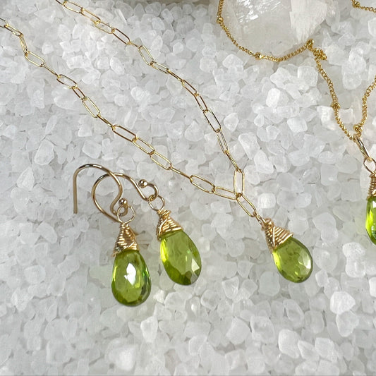 Peridot Necklace, Bracelet and Earring Set