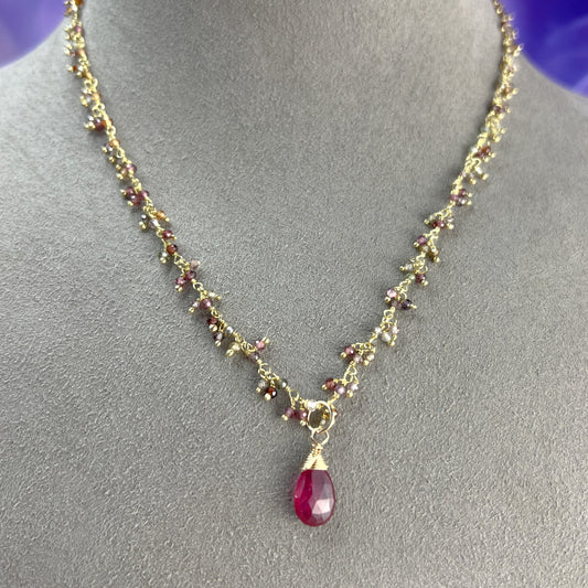 Pink Sapphire Fringe Necklace