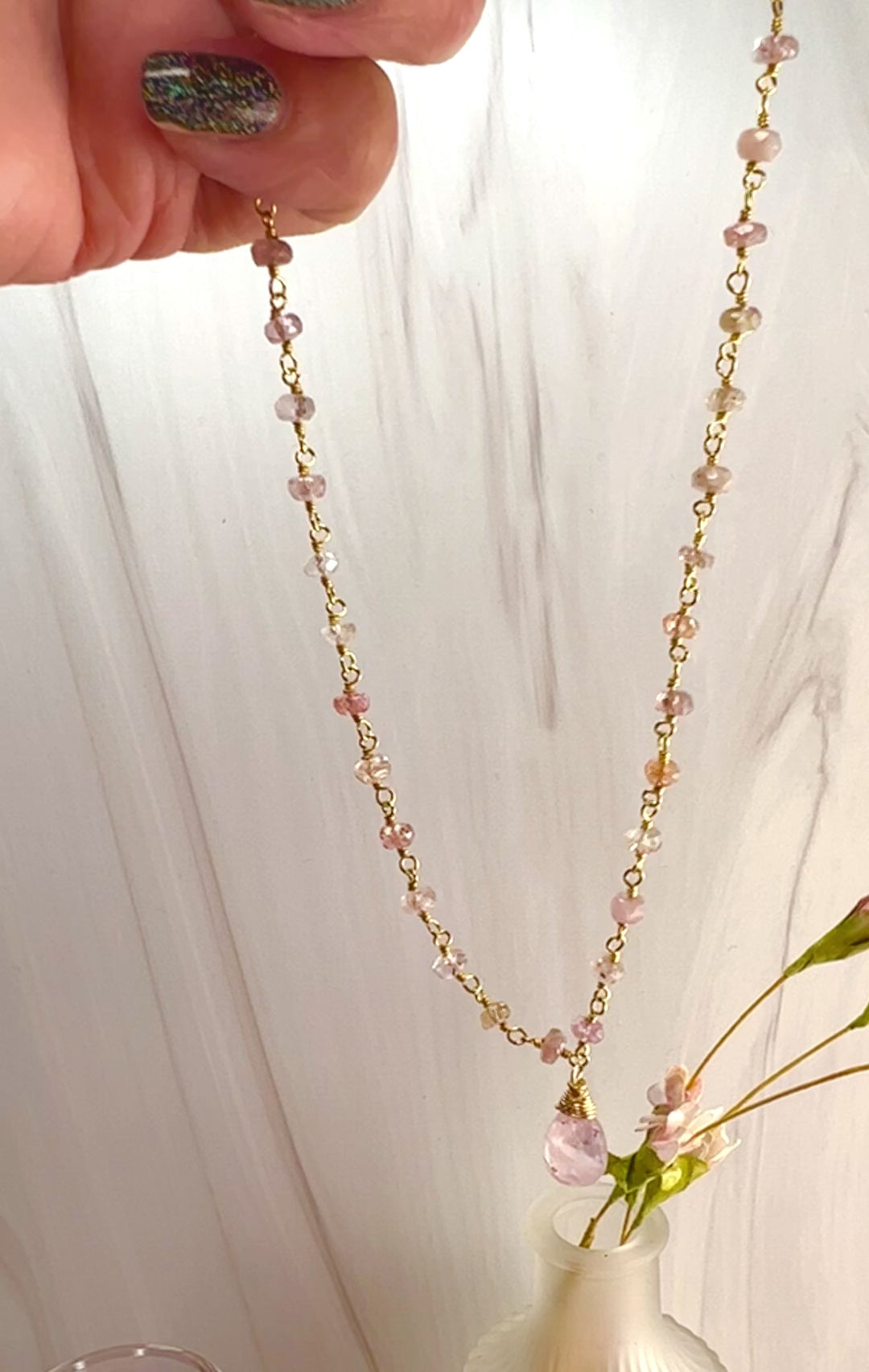 Morganite & Pink Topaz Necklace