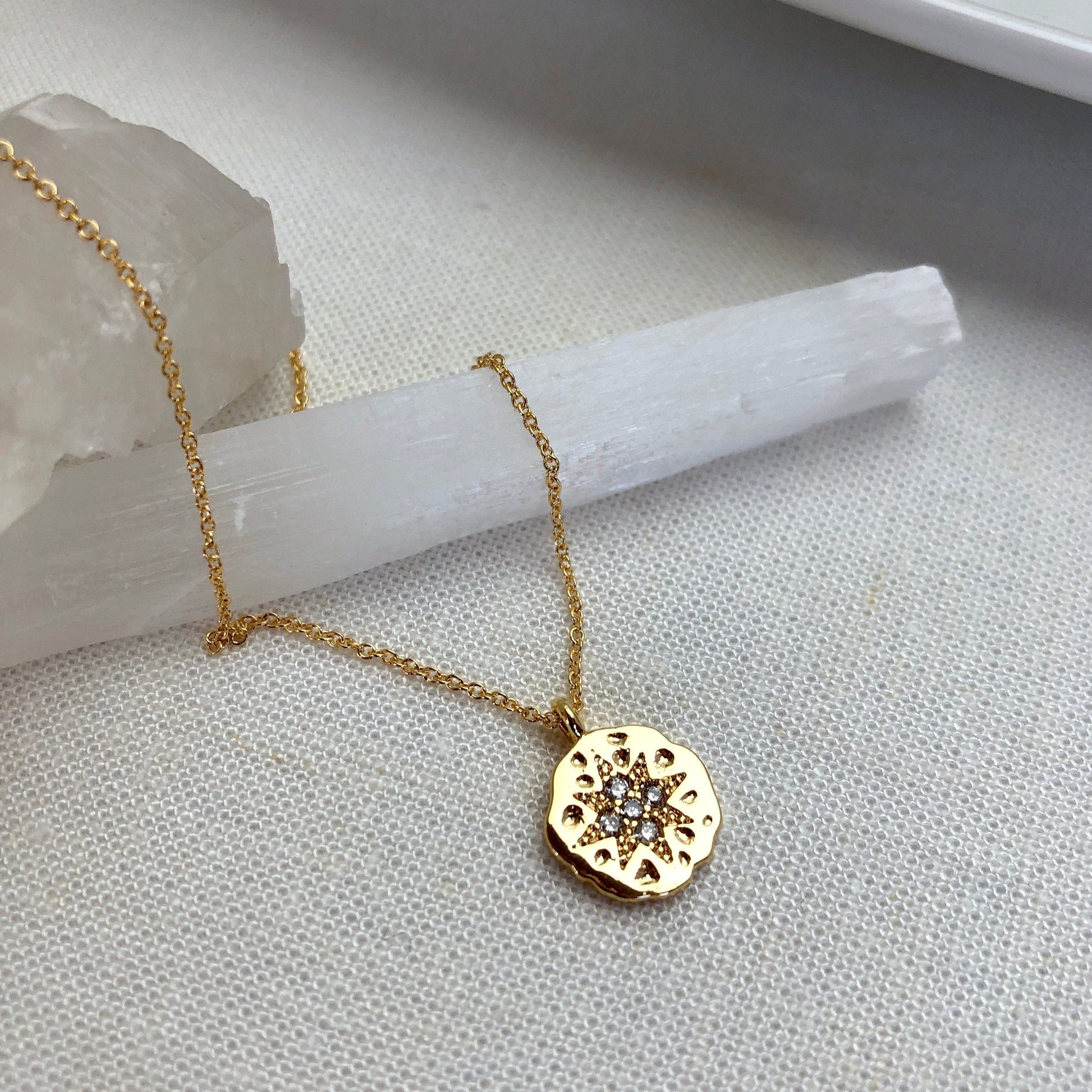 Starburst Necklace, Gold Starburst Necklace