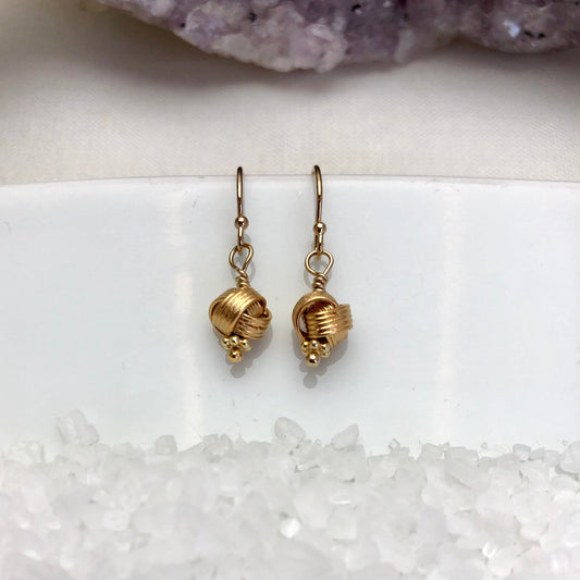 Gold Knot Earrings, Love Knot Earrings