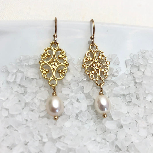 Gold Filigree Earrings