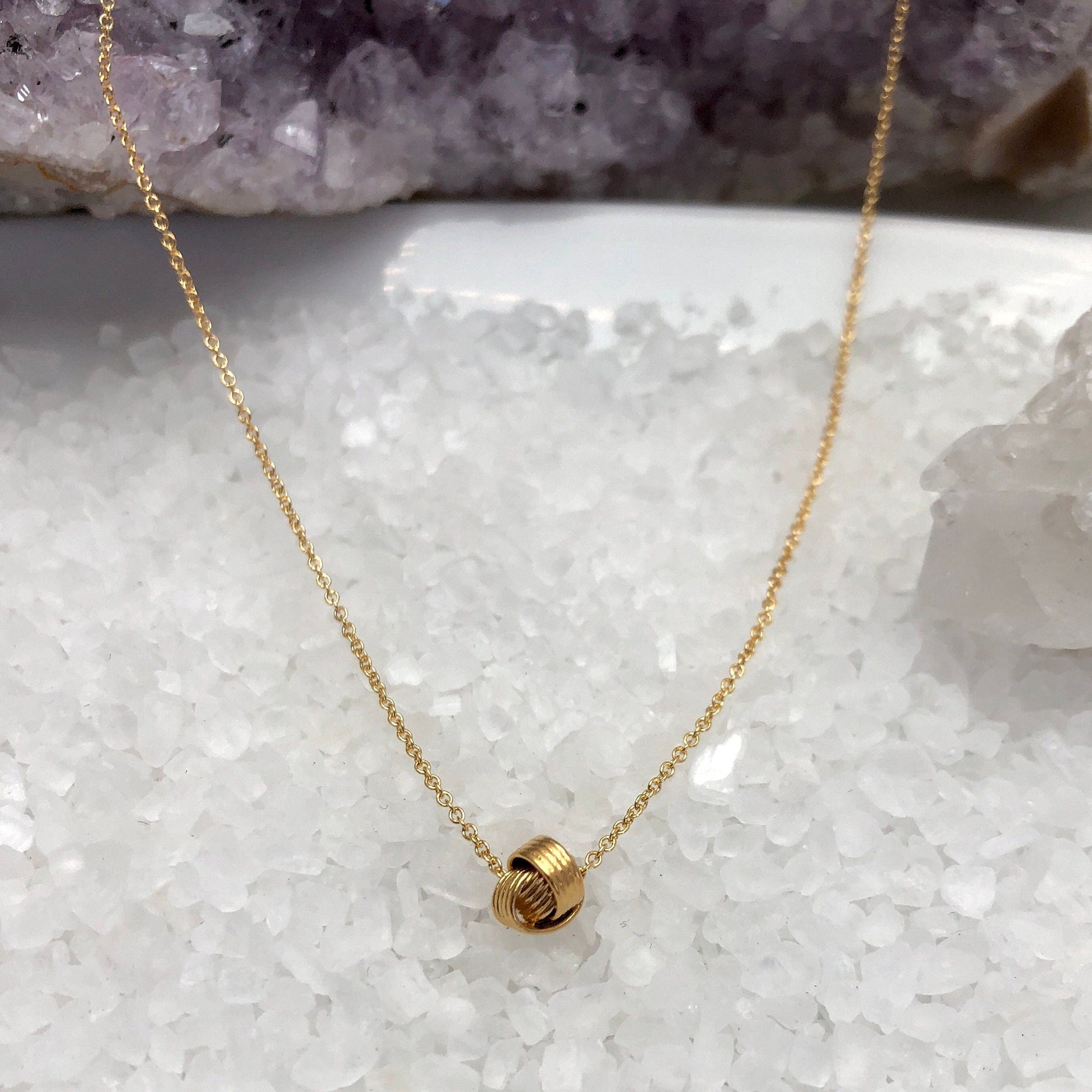 Gold Knot Necklace, Love Knot Necklace