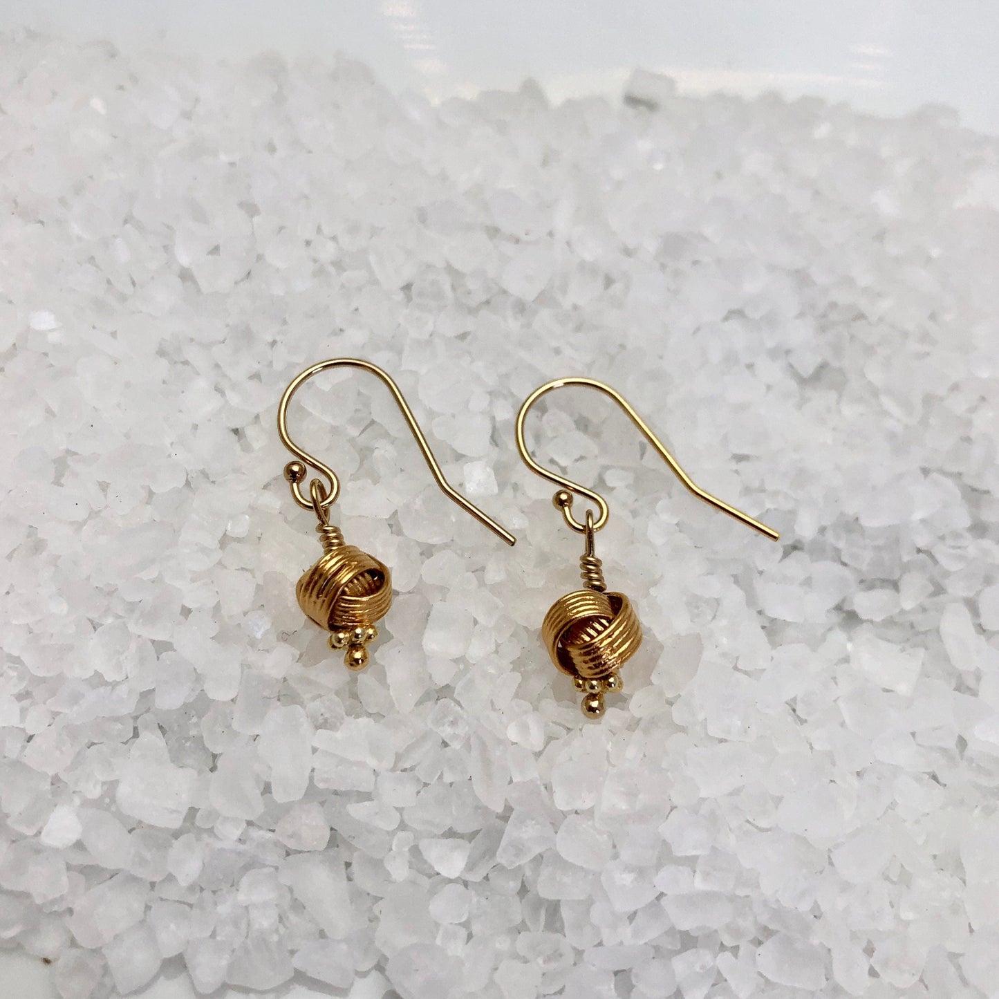 Gold Knot Earrings, Love Knot Earrings