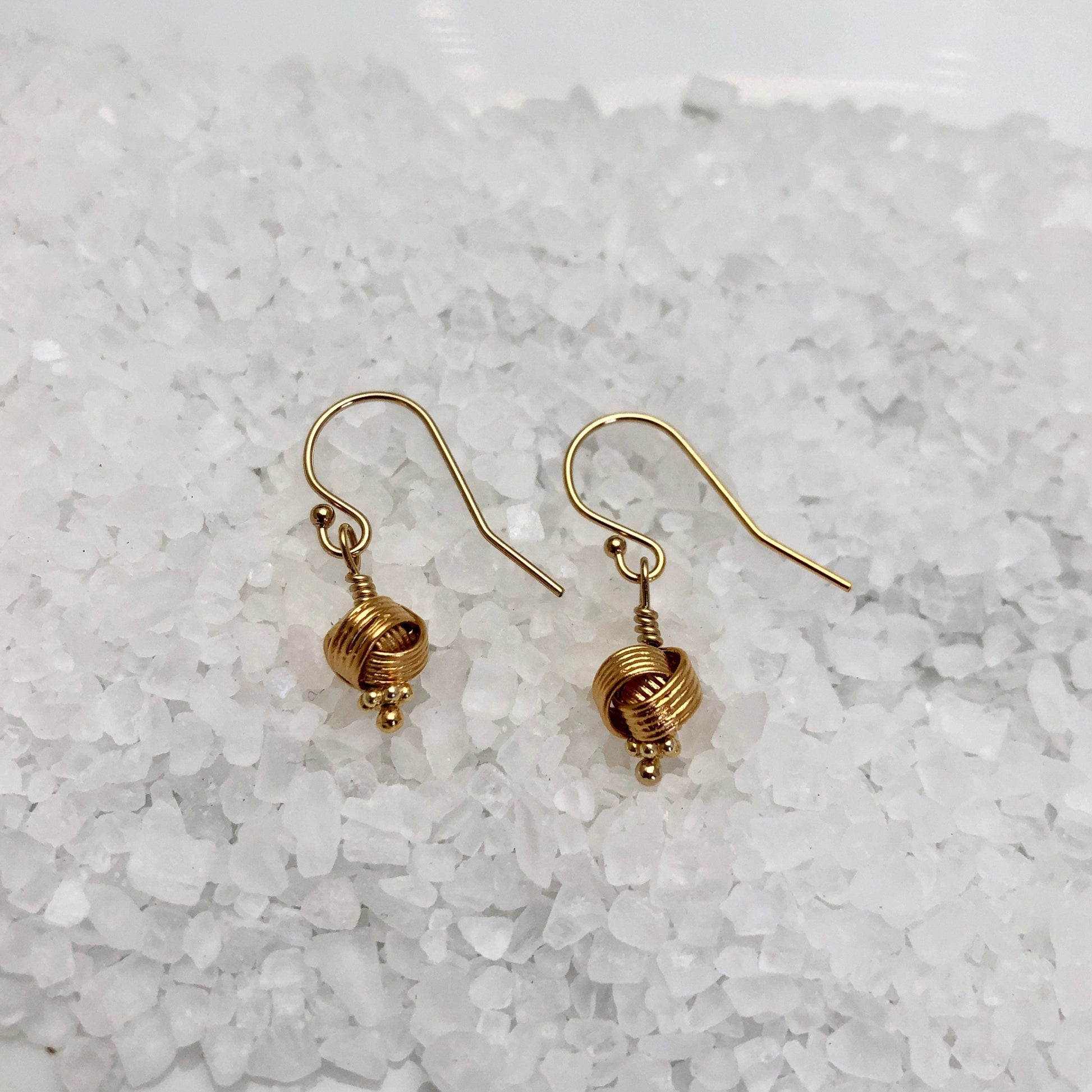 Gold Knot Earrings, Love Knot Earrings