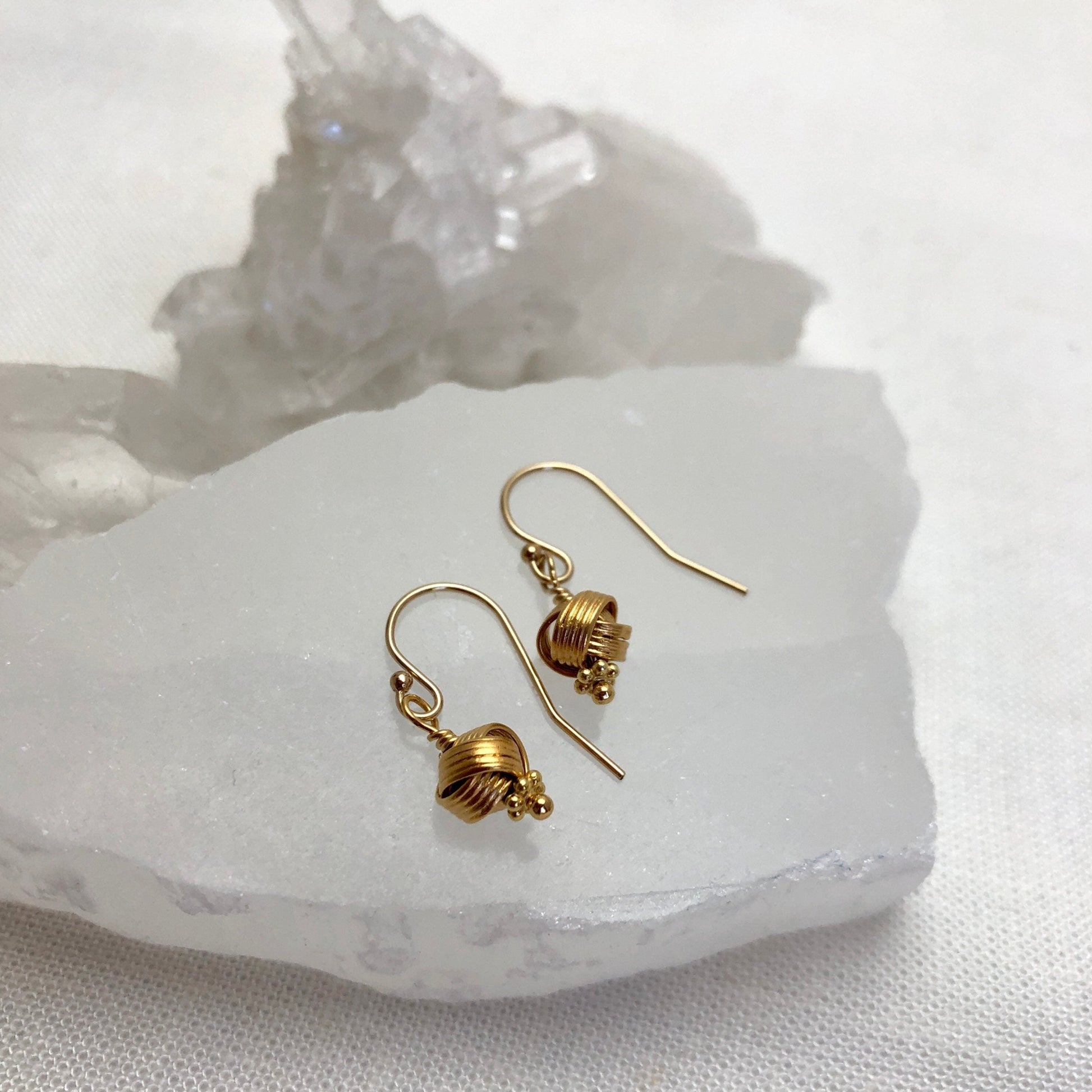 Gold Knot Earrings, Love Knot Earrings