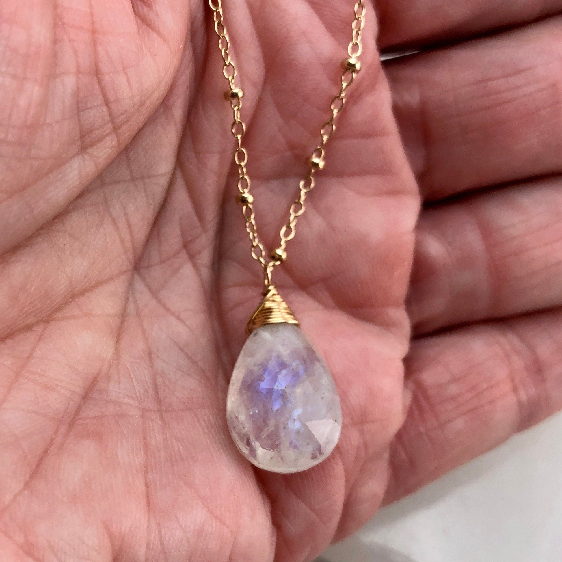 Rainbow Moonstone Necklace
