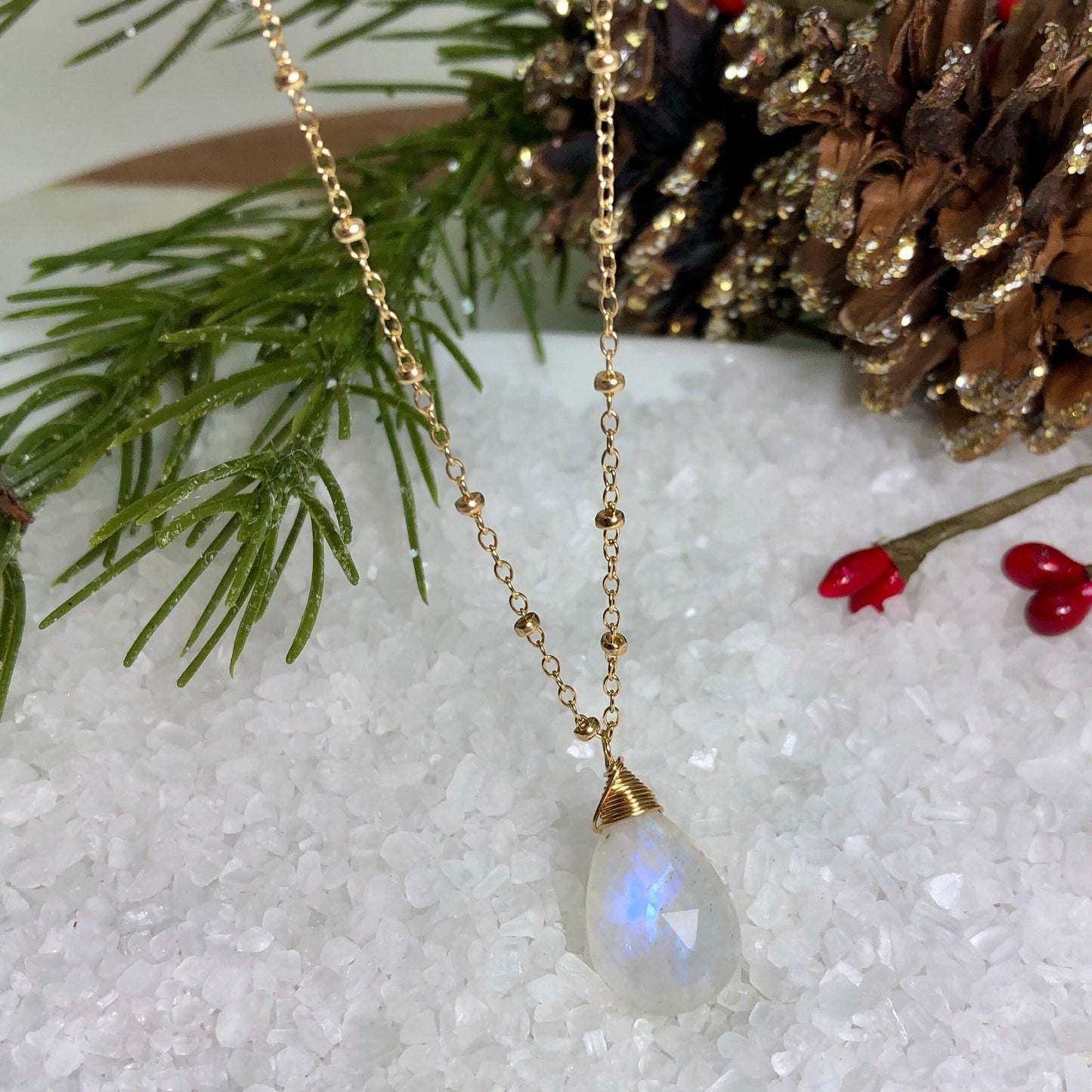 Rainbow Moonstone Necklace