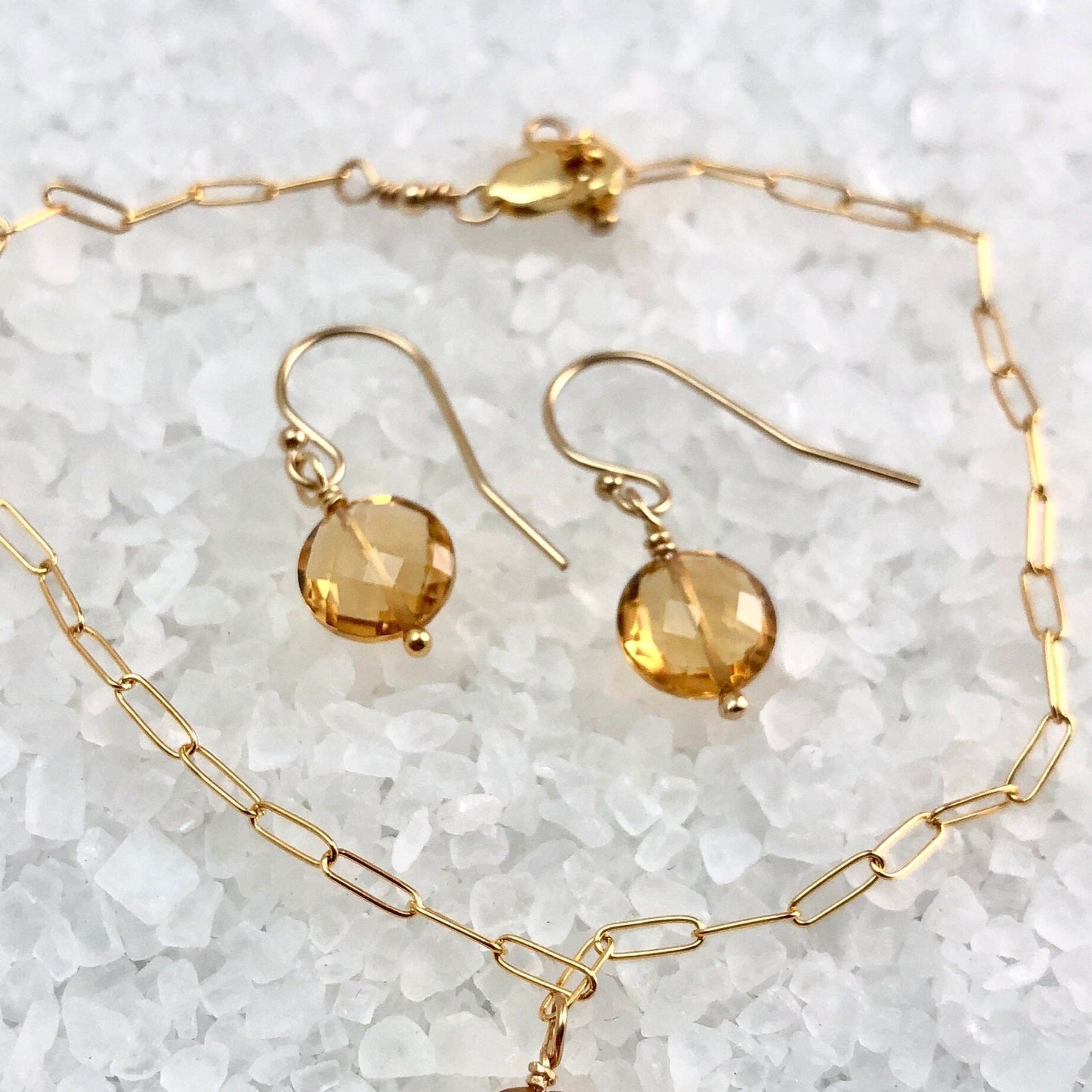 Citrine Drop Earrings, November Birthstone
