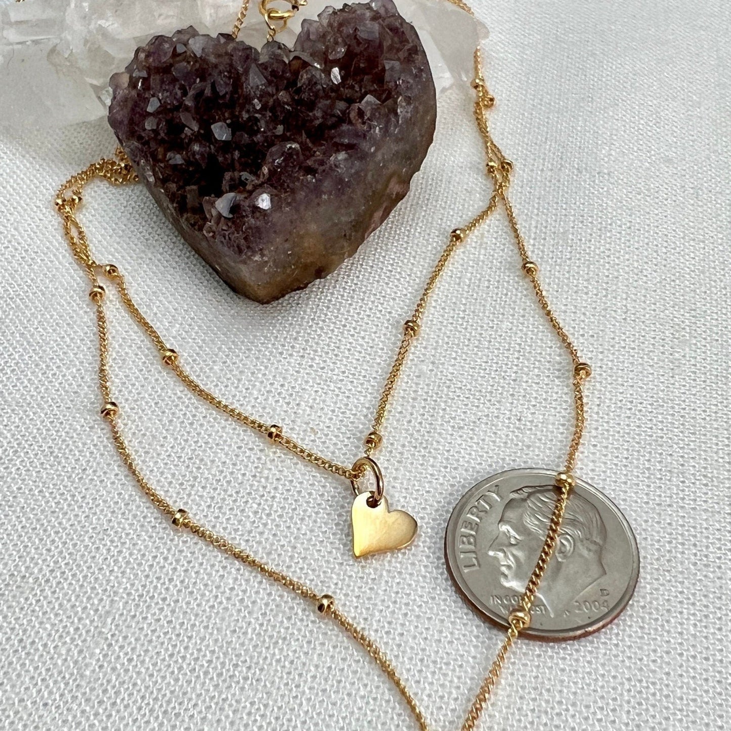 Bronze Heart Charm Necklace