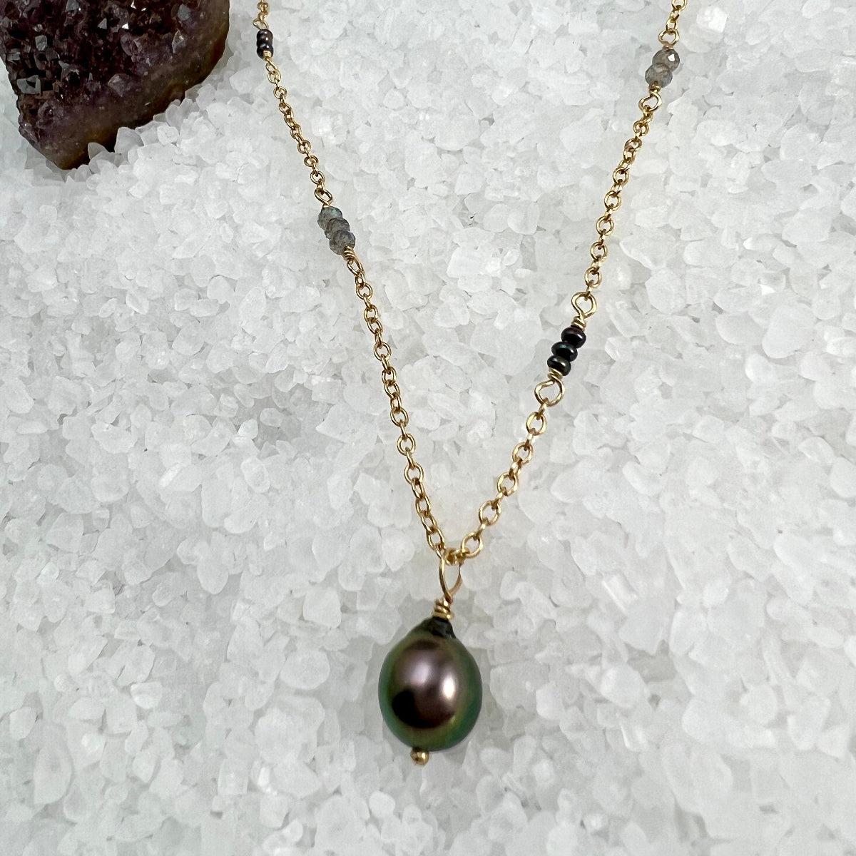 Tahitian Pearl & Gemstone Necklace