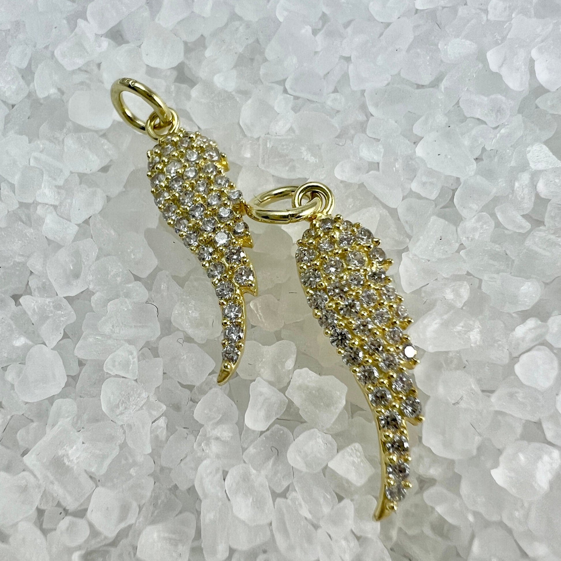 Pave Angel Wing Necklace, Angel Wing Charm, Pave Angel Wing