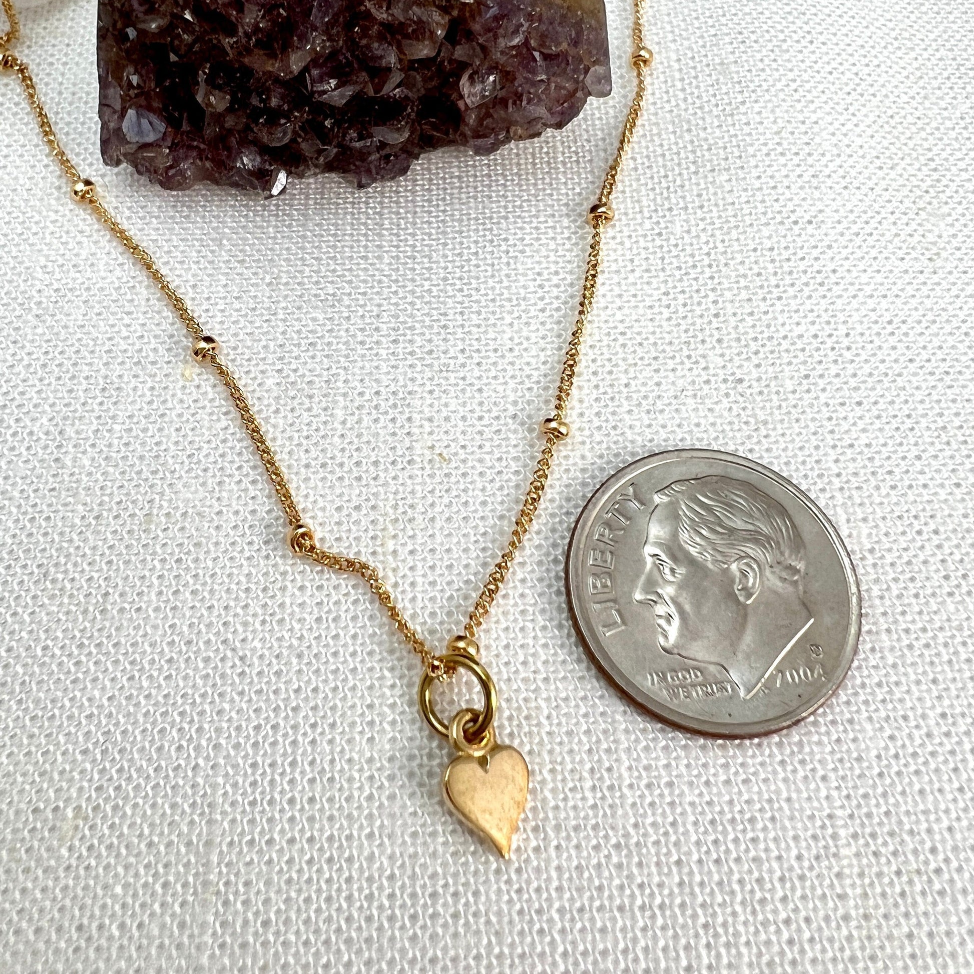 Bronze Heart Charm Necklace
