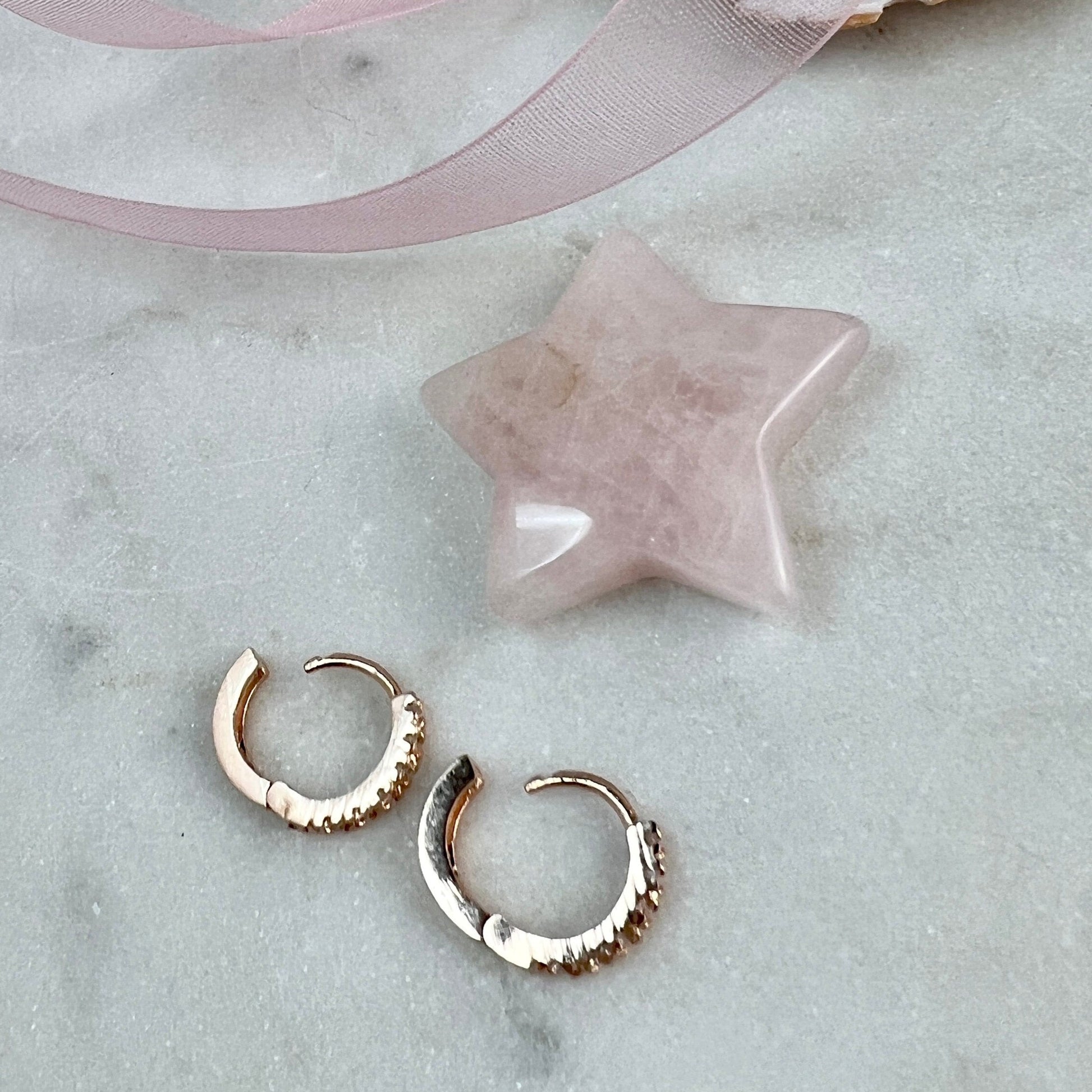 CZ Pave Hoop Earrings, Huggie Hoop Earrings