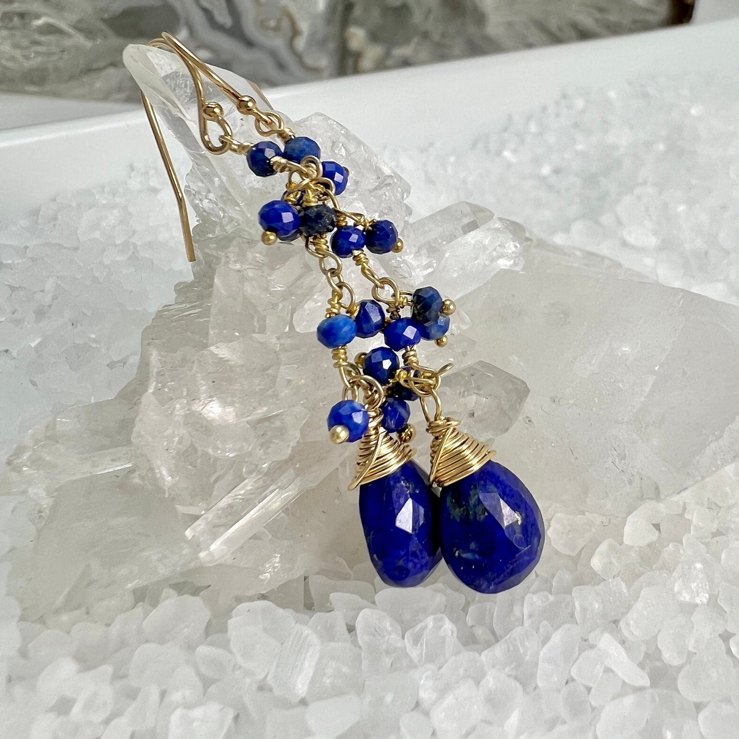 Blue Lapis Dangle Earrings