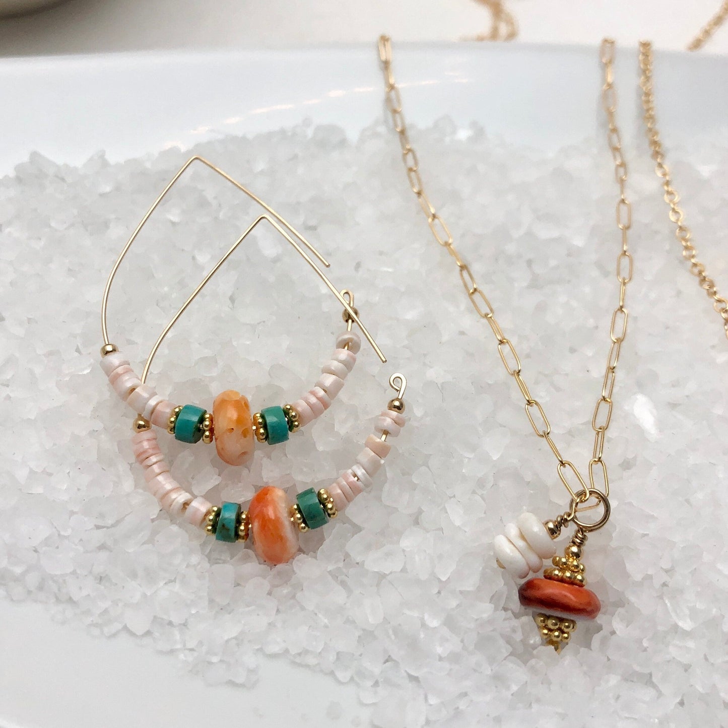 Shell Hoop Earrings, Luhana Shell Hoop Earrings