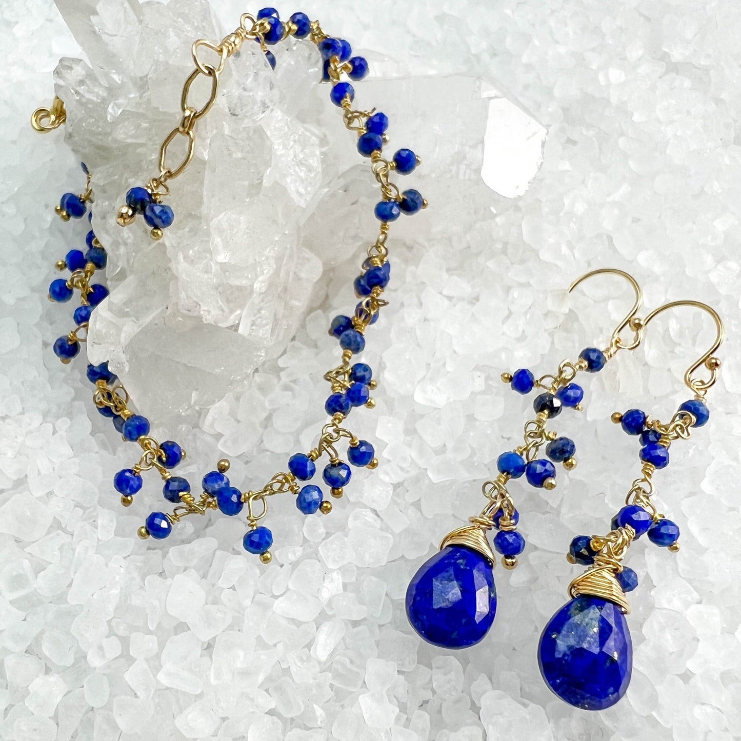 Blue Lapis Dangle Earrings