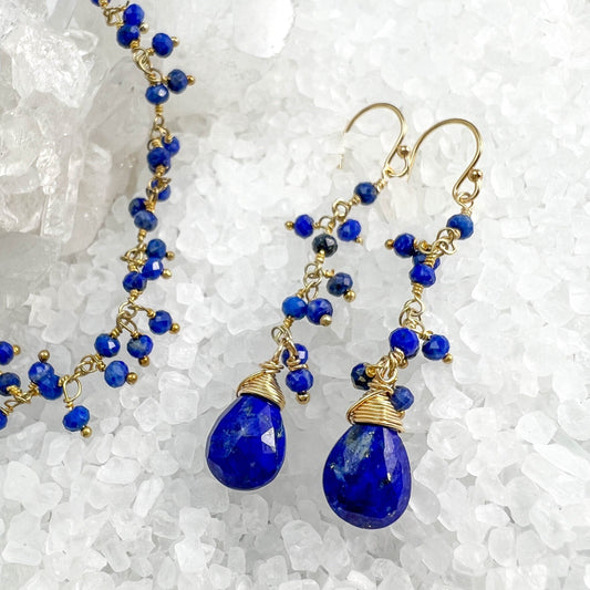 Blue Lapis Dangle Earrings